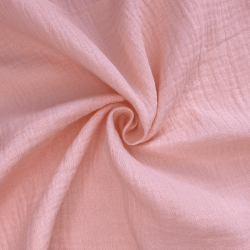 Ткань Муслин Жатый, цвет Нежно-Розовый (на отрез)  в Перми