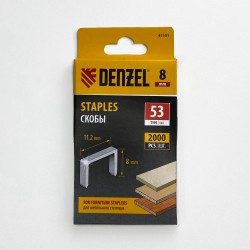 Denzel Скобы, 8 мм, для мебельного степлера, тип 53, 2000 шт.  в Перми