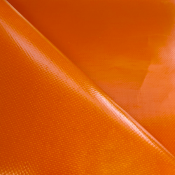 Ткань ПВХ 450 гр/м2, Оранжевый (Ширина 160см), на отрез  в Перми