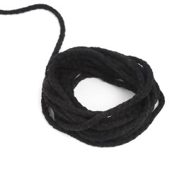 Шнур для одежды тип 2, цвет Чёрный (плетено-вязаный/полиэфир)  в Перми