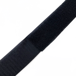 Контактная лента 40мм (38мм) цвет Черный (велькро-липучка, на отрез)  в Перми